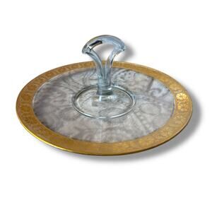 Vintage Gold Trimmed Serving Dish